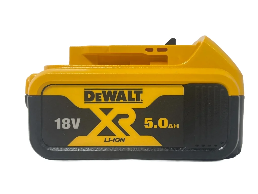 DeWalt 18 v XR Slide 5.0ah Li-ion Battery DCB184- side 2