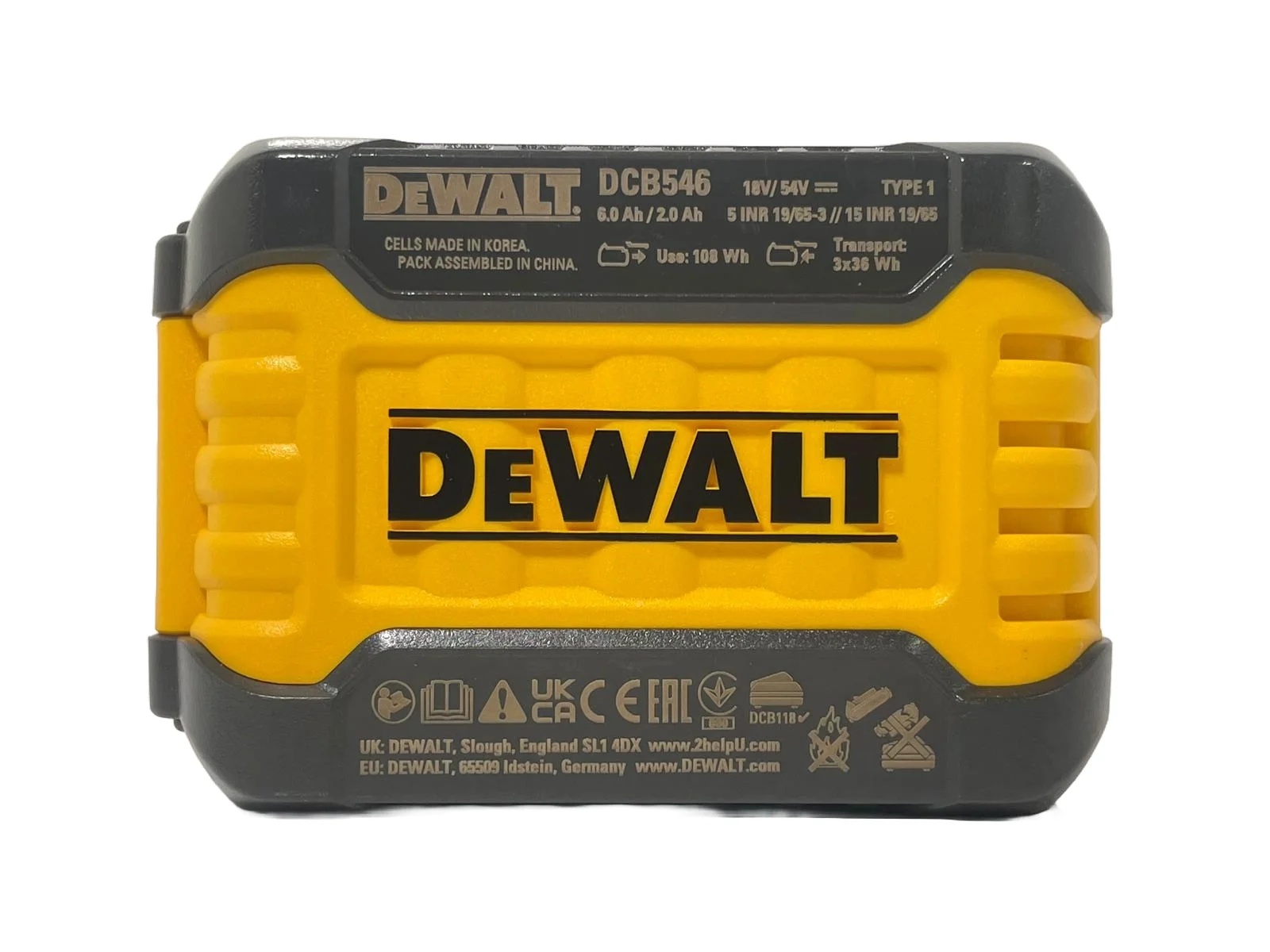 DeWalt 18v54v XR FLEXVOLT 6.0Ah Convertible Lithium-Ion Battery DCB546-bottom
