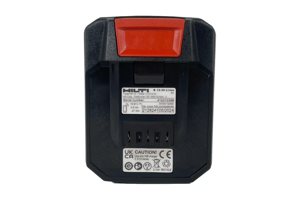 Hilti B12 30 Ah 12v 3.0amp Li-ion 2333570 Battery Pack Personalised Power Tool Battery Decal - top