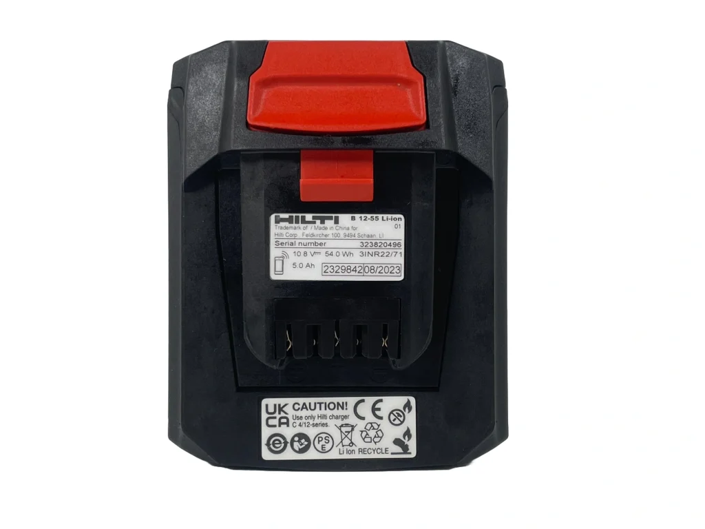 Hilti B12 55 Ah 12v 5.5amp Li-ion 2330509 Battery Pack Personalised Power Tool Battery Decal - top
