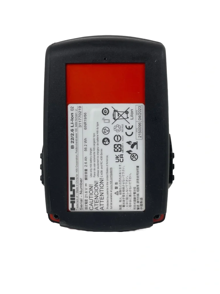 Hilti B22 2.6 Ah 22v 2.6amp Li-ion 2136393 Battery Pack Personalised Power Tool Battery Decal - bottom
