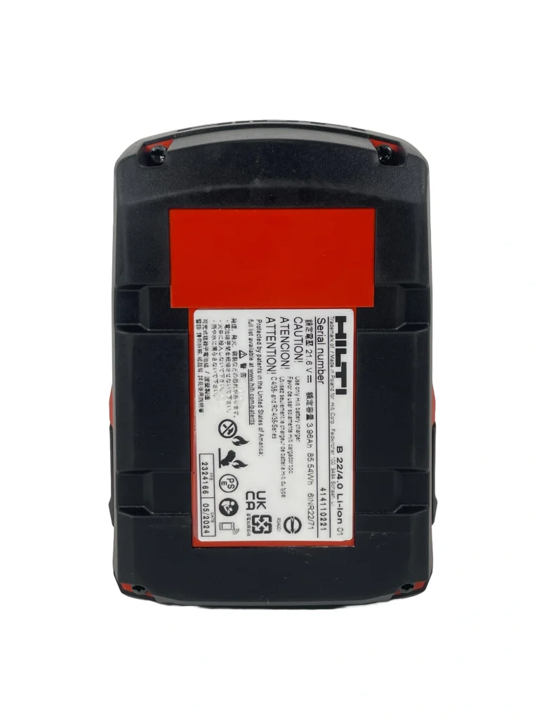 Hilti B22 4.0 Ah 22v 4.0amp Li-ion 2183180 Battery Pack Personalised Power Tool Battery Decal -bottom
