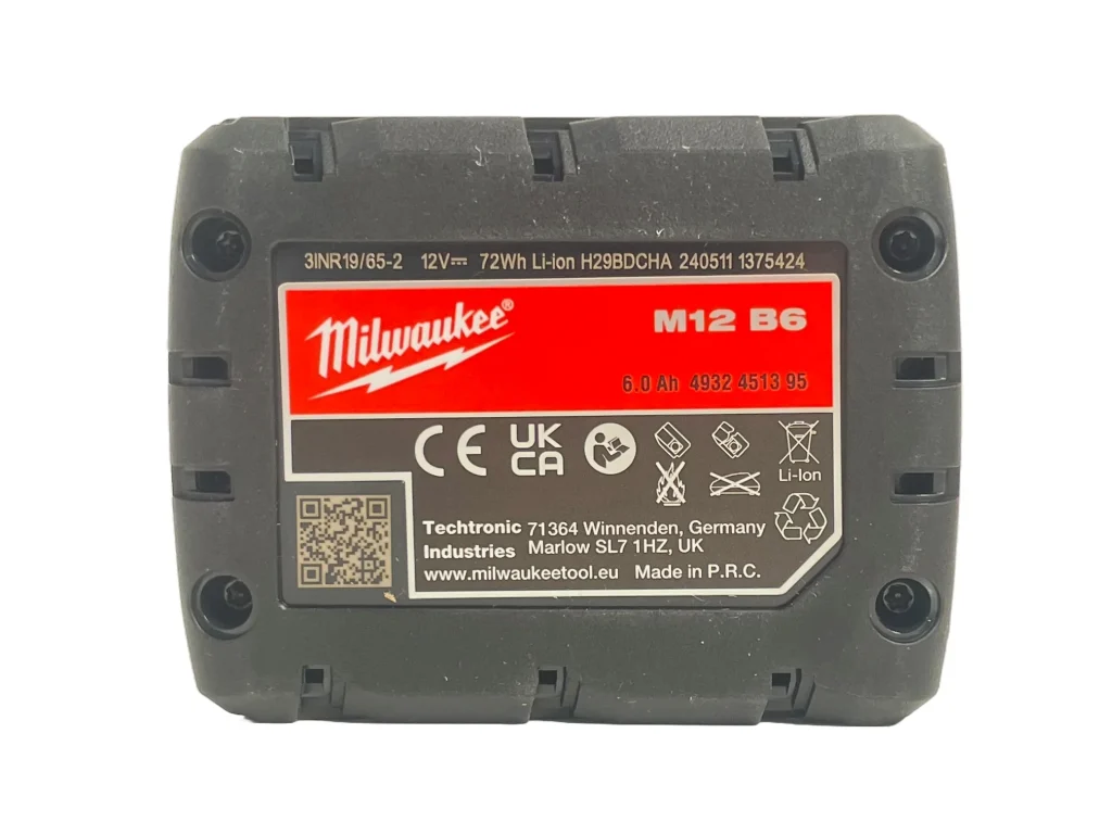 milwaukee-12volt-6ah-battery-M12B6-bottom