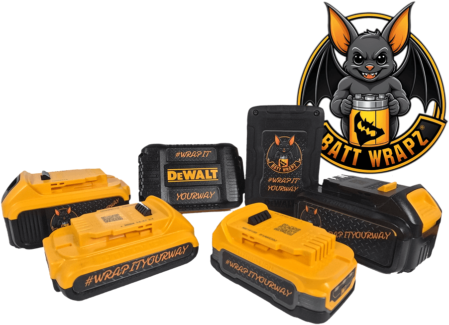 DeWalt batteries with custom decals